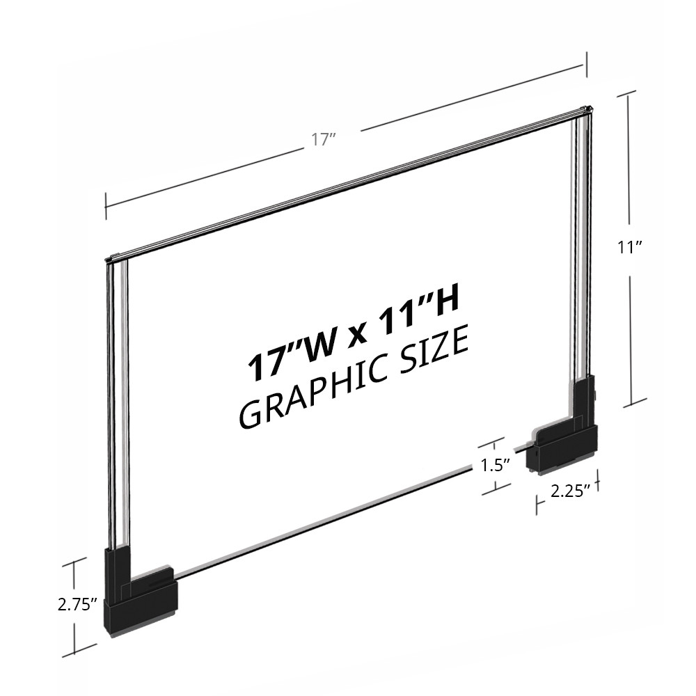 TwoSided Large Acrylic Sign Holder With Boots 17"W X 11"H, 2Pack Azar Displays