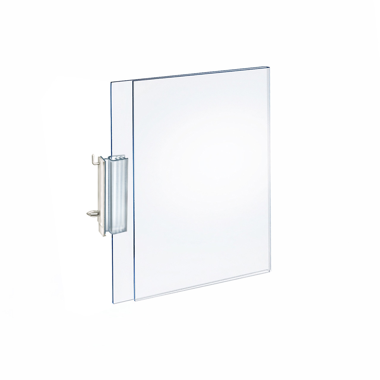 Two-Sided Acrylic Sign Holder with Pegboard Grippers 5.5
