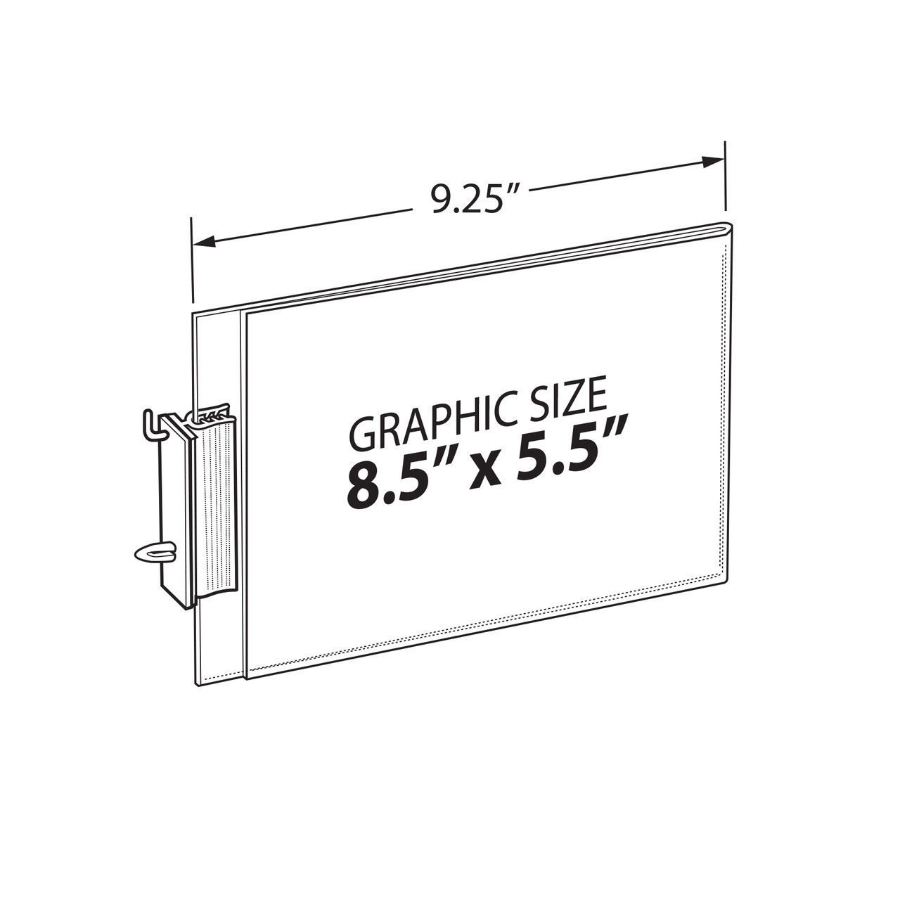 Azar Displays 103315 Two-Sided Acrylic Sign Holder w/ Pegboard Gripper