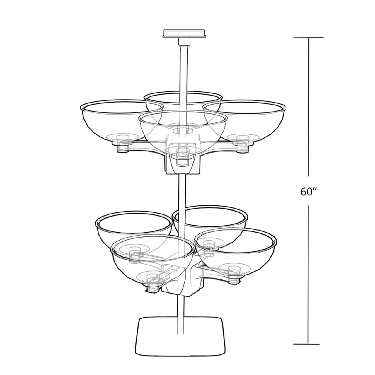 Azar Displays 750344 Quad Arm Bowl Tower 14 Pack of 1 14 Pack of 1 