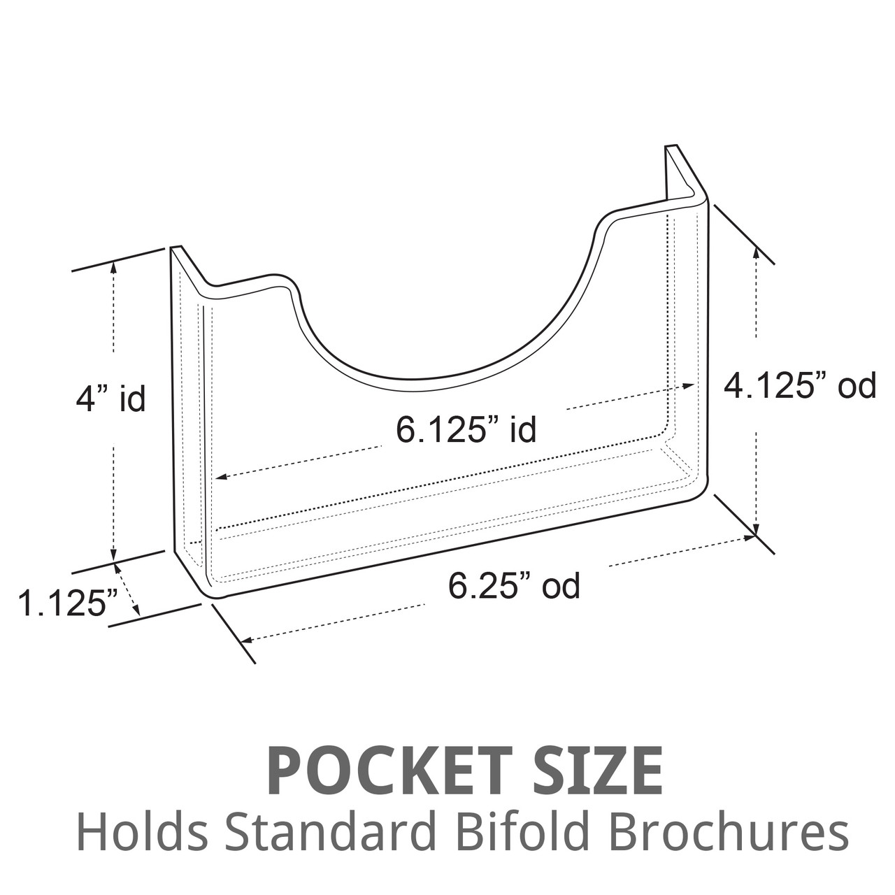 Six-Pocket Wall Mount Bifold Brochure Holder, 2-Pack Azar Displays