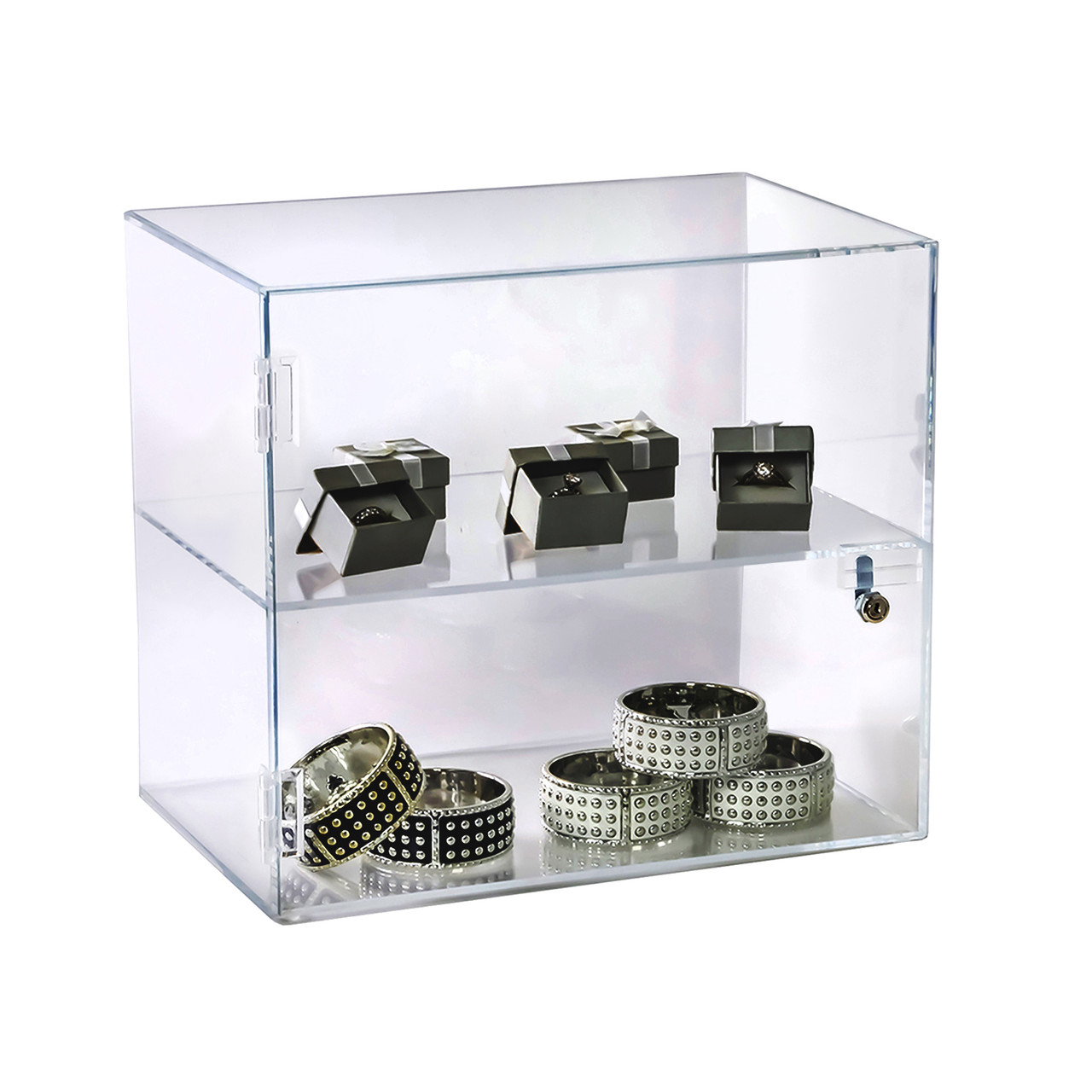 Acrylic Counter Top Display 12 x 7 x 20 Locking Security Showcase diff spacing 