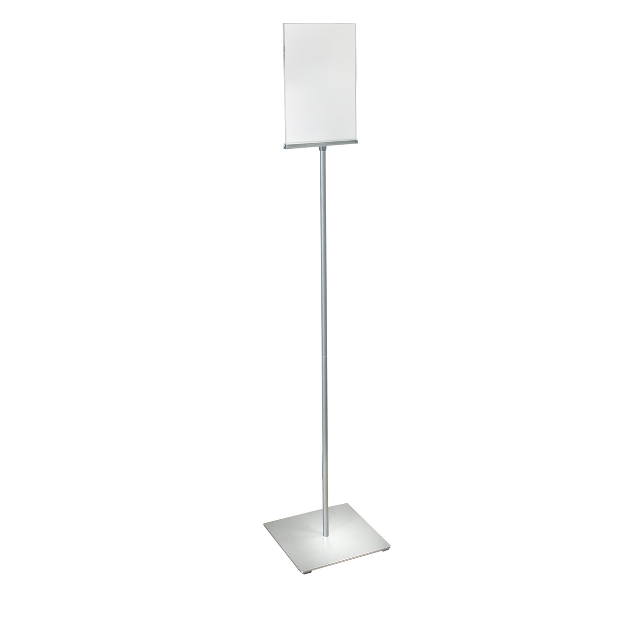 Pedestal Sign Holder Stand, Silver - Double Sided - Displays Market