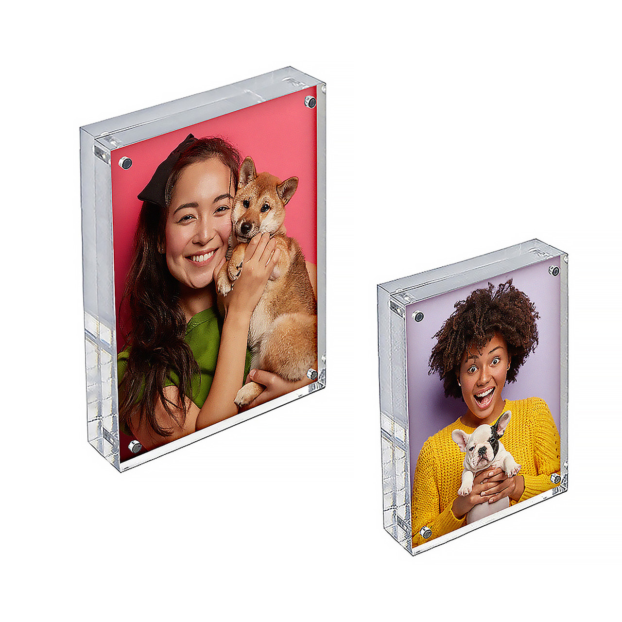 Clear Acrylic Magnetic Photo Frame Block 3