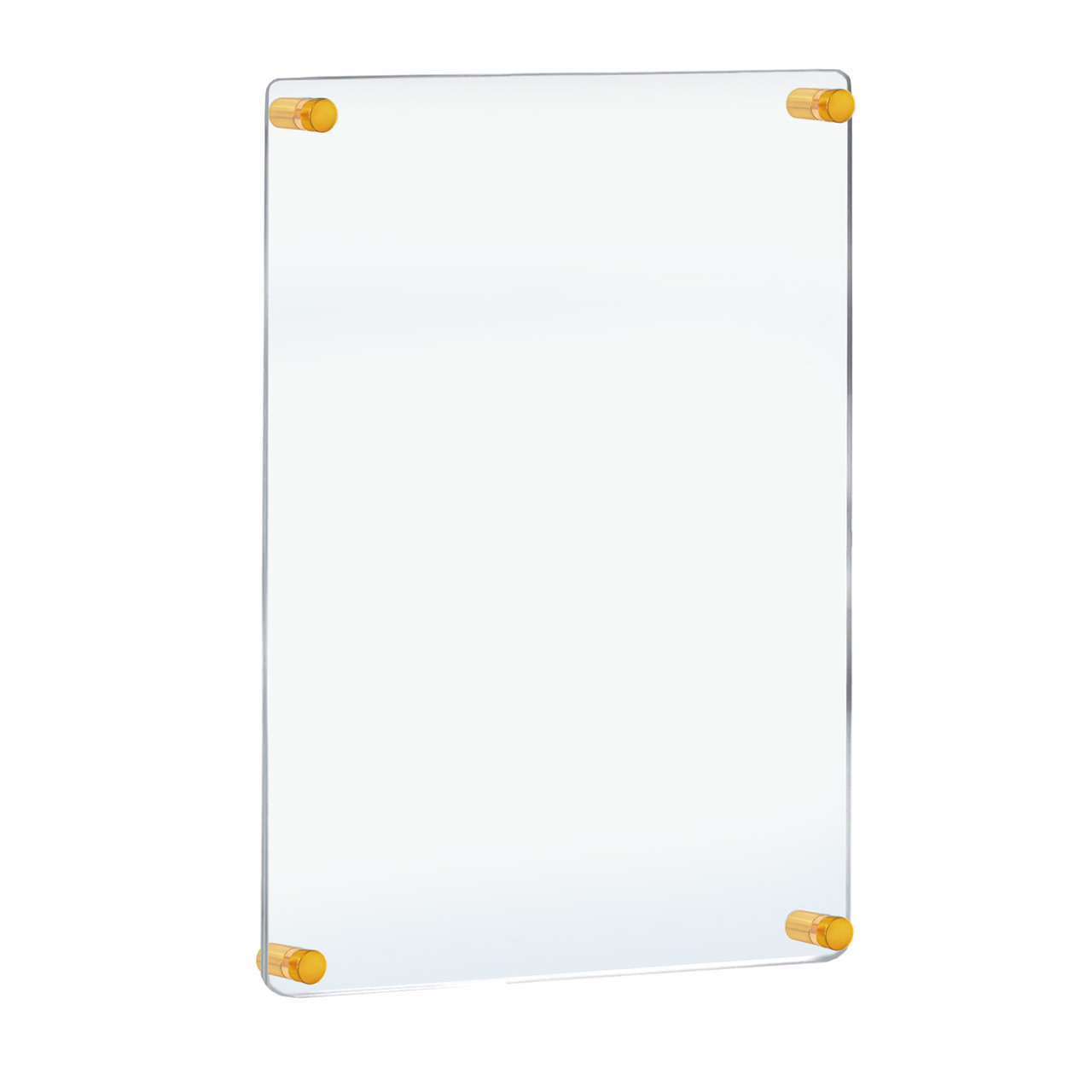 Floating Styrene Wall Frame with Rounded Edges, Gold Stand Off Caps: 22