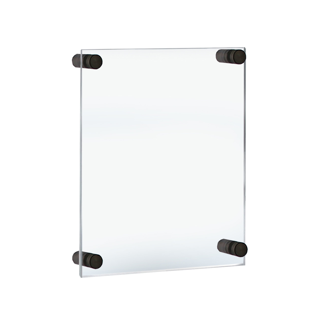 Azar Displays 105528 Floating Acrylic Wall Frame with Silver Stand Off Caps - 1