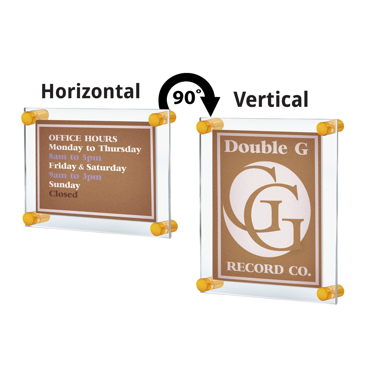 Floating Acrylic Wall Frame with Gold Stand Off Caps: 11