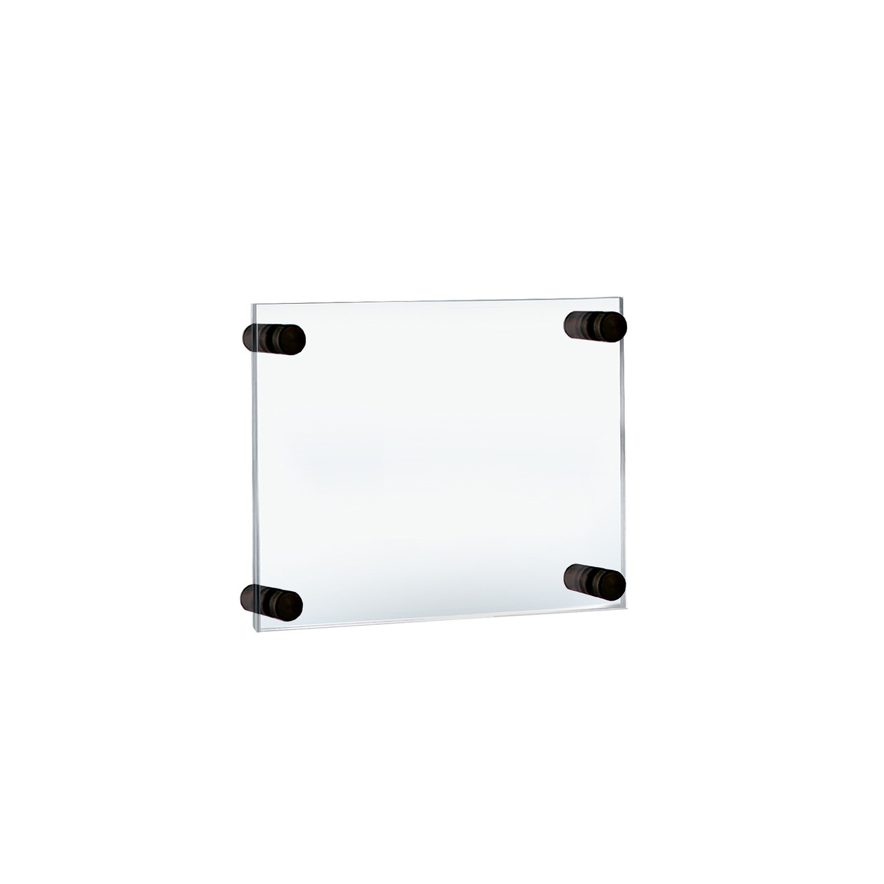 Floating Acrylic Wall Frame with Black Stand Off Caps: 8.5
