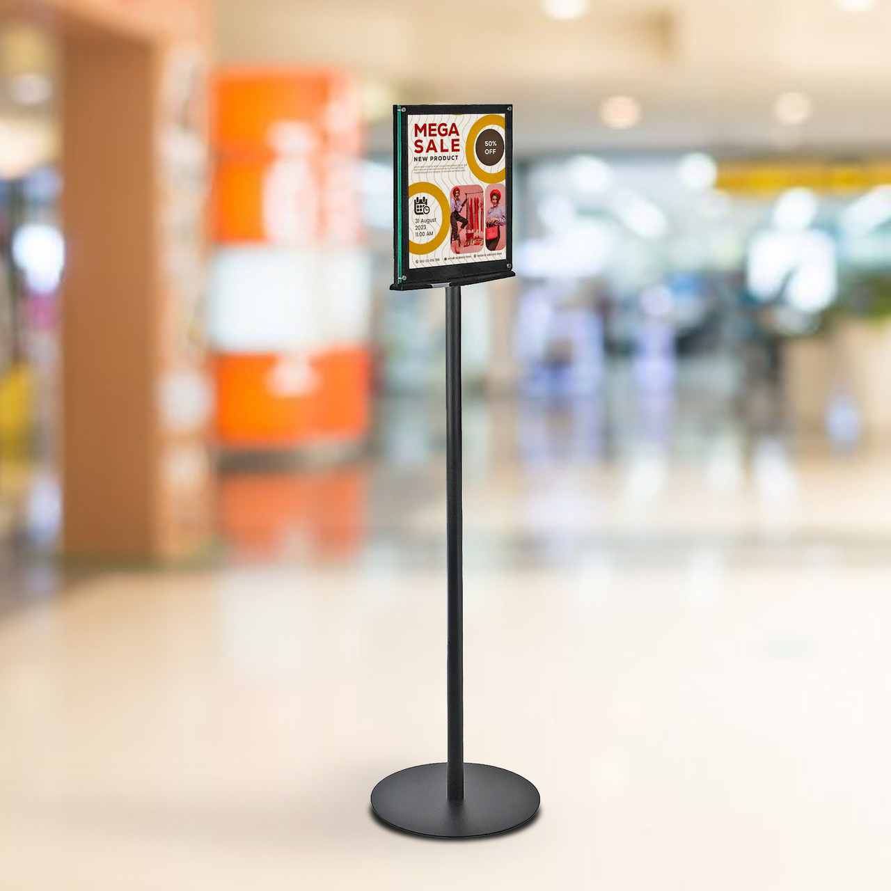 Azar Displays 300863 8.5X11 Pedestal Two-Sided Sign Holder Stand on