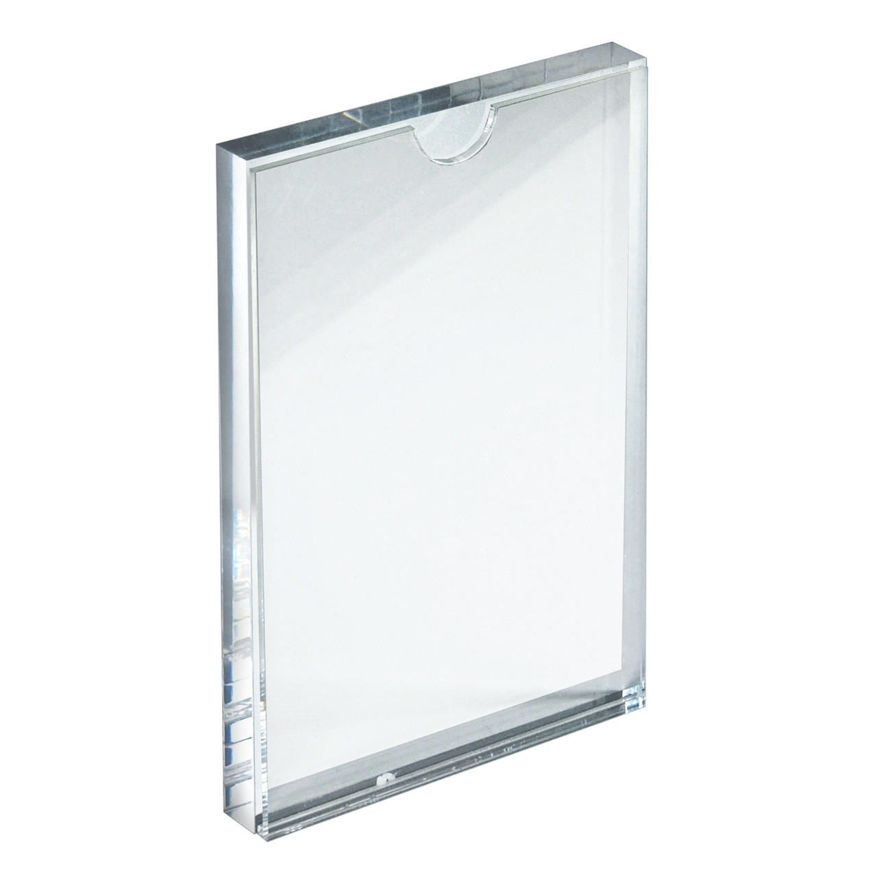 Clear Acrylic Block Sign Holder Frame 4” x 6”, Top Load, 2-Pack