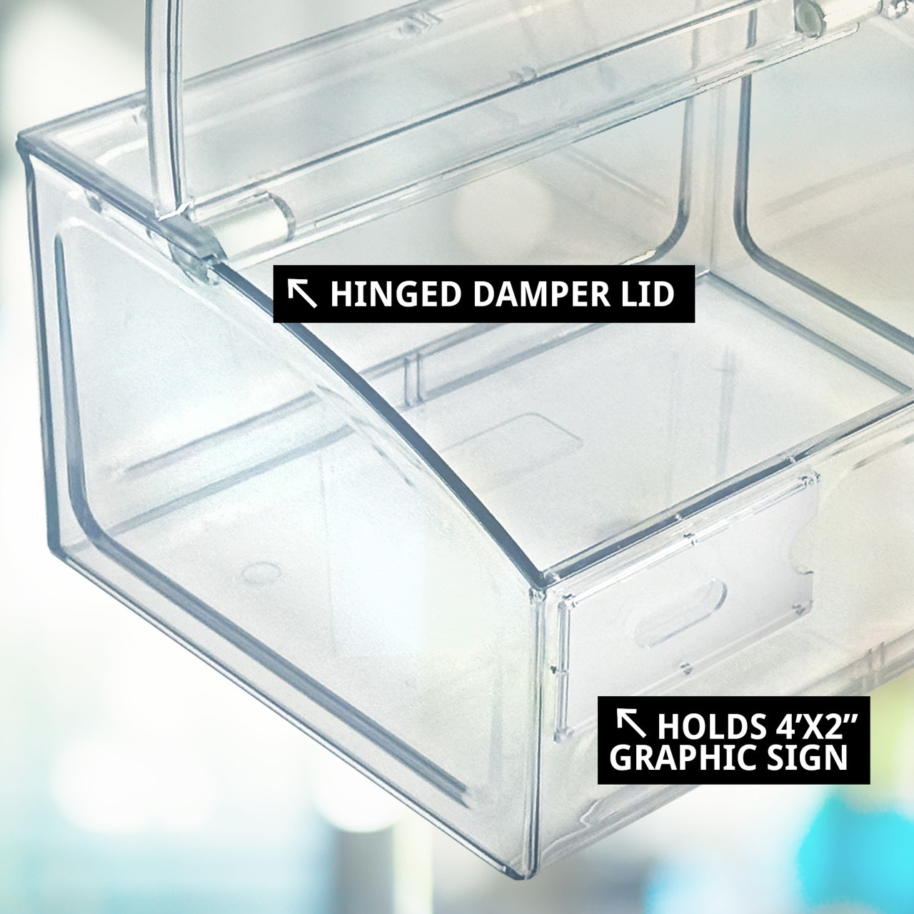 Candy Bin with Hinged Top Lid, 7