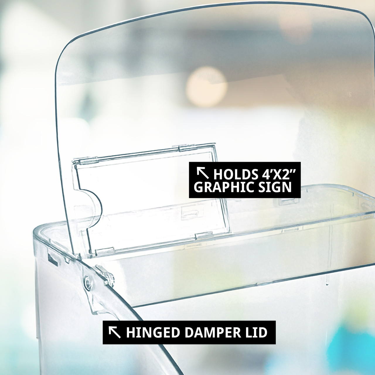 Candy Bin Hinged Lid and Price Tag Slot, 7