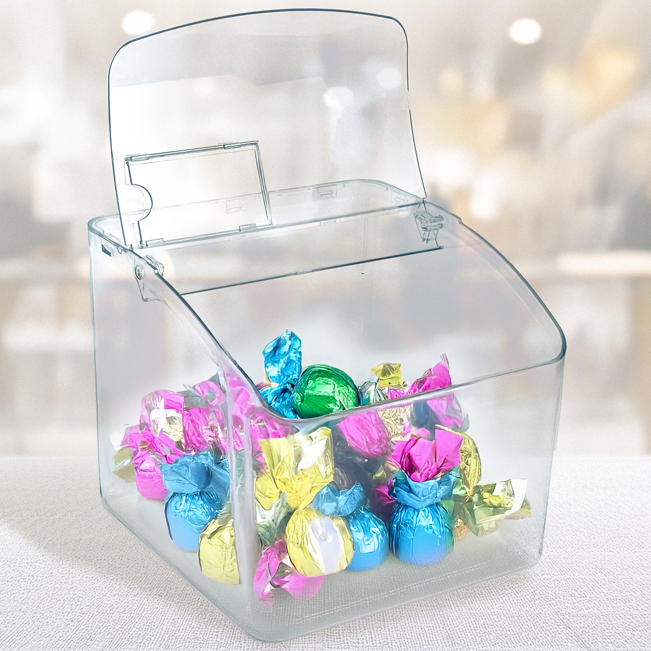 Candy Bin Hinged Lid and Price Tag Slot, 7