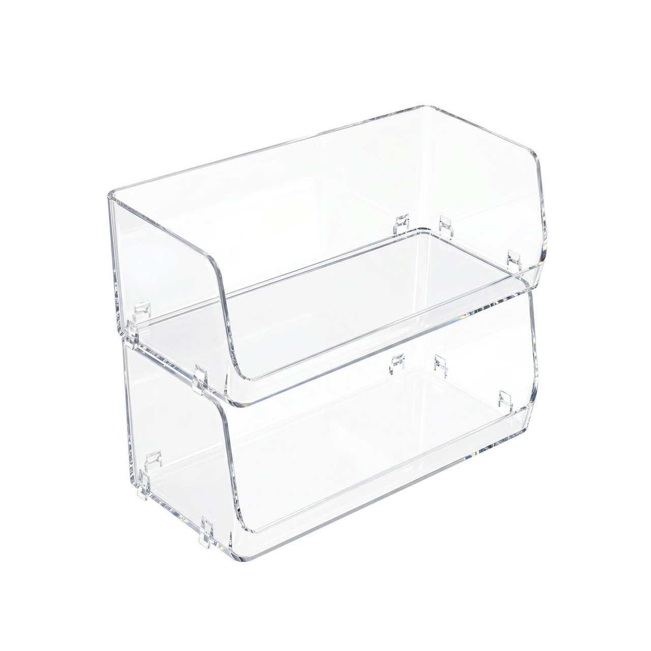 Large Wide Clear Stackable Bin, 2-Pack
