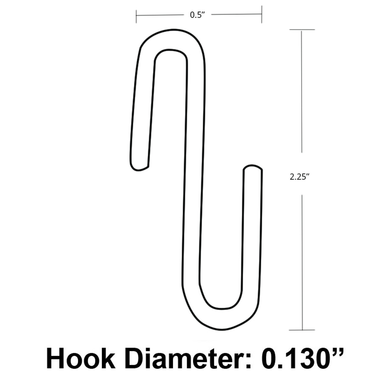 Metal Curve Hook for Gridwall, 20Pack Azar Displays