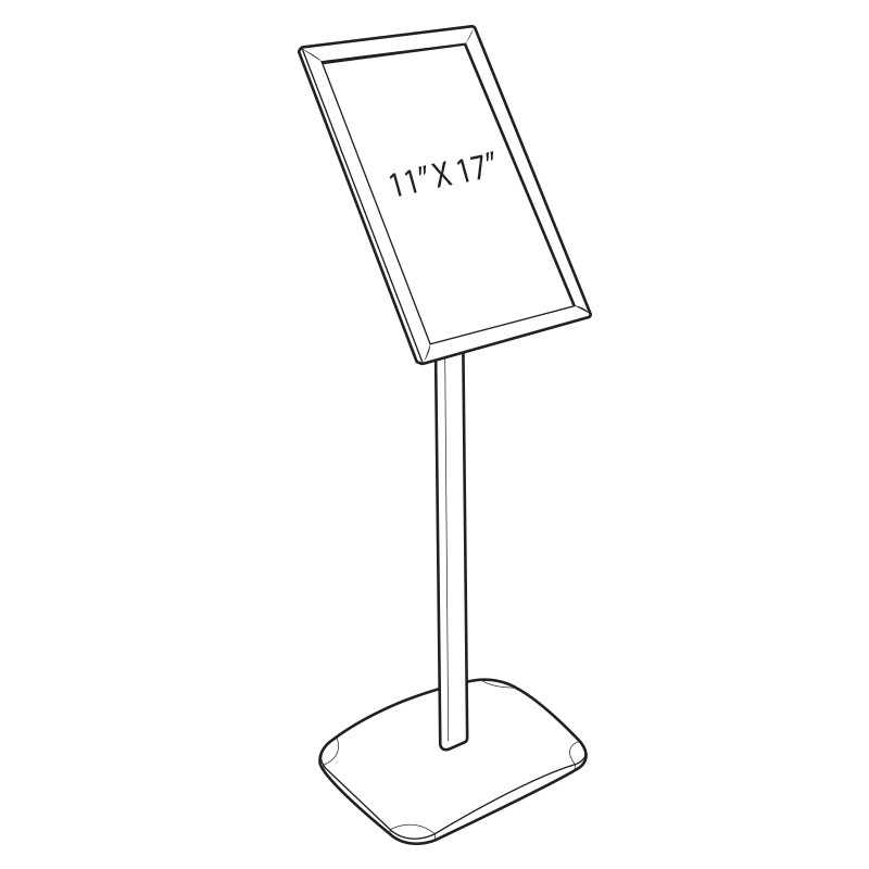 Silver Metal Snap-Frame Pedestal Floor Stand 11