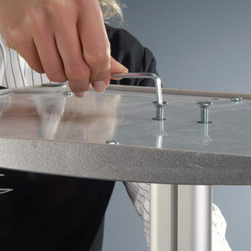 Silver Metal Snap-Frame Pedestal Floor Stand 11