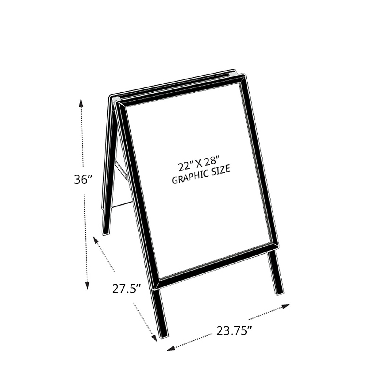 Small Black Slide In A-Frame Double-Sided Indoor/Outdoor Sidewalk Stand  22