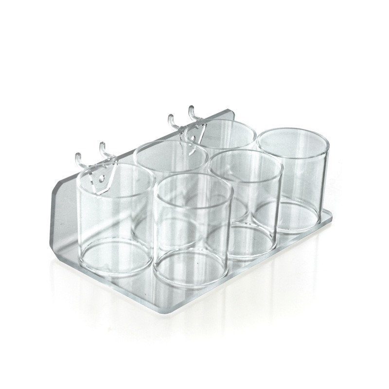 Clear Acrylic Six Cup Holder for Pencils, Pens, or Brushes