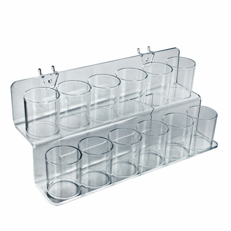 Clear Acrylic Two-Tier Twelve Cup Holder for Pencils, Pens, or