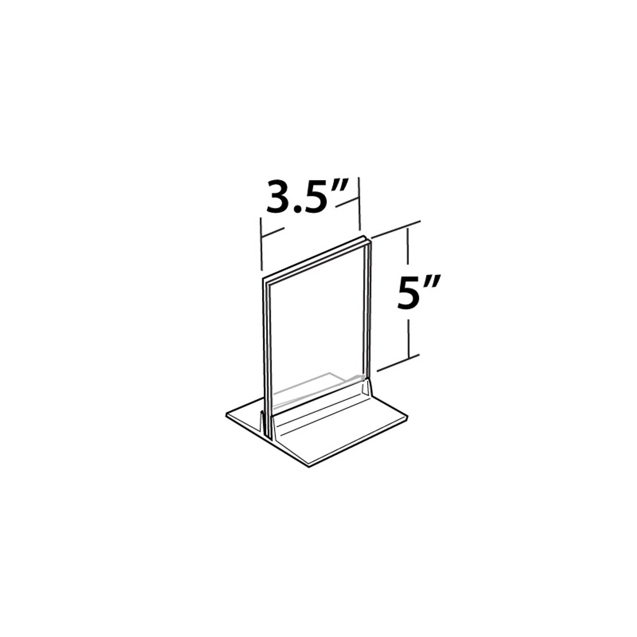 Clear Acrylic Double Sided Sign Holder 3.5 x 5 Vertical
