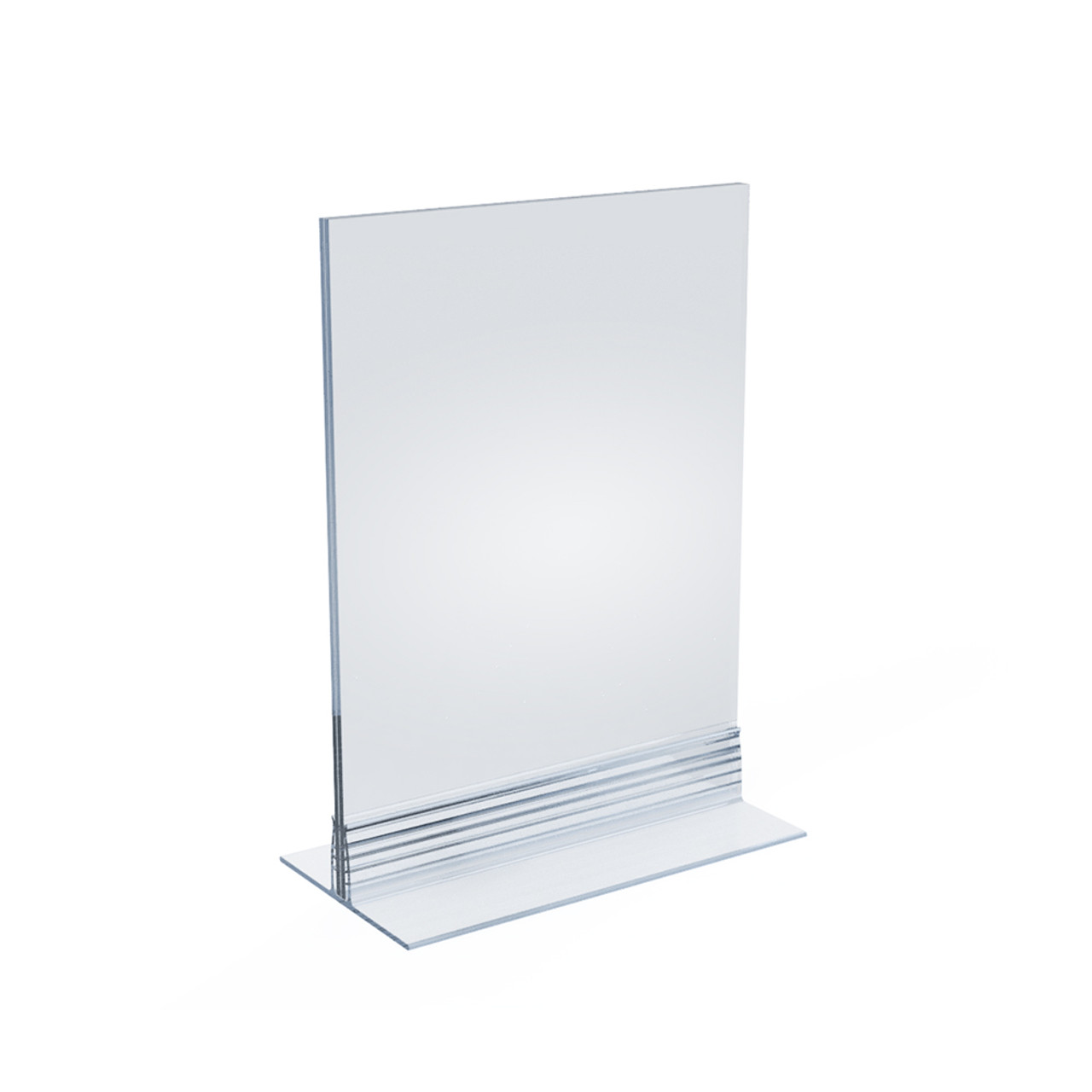 Clear Acrylic Double Sided Sign Holder 5.5 x 8.5 Vertical/Horizontal with  T Strip, 10-Pack