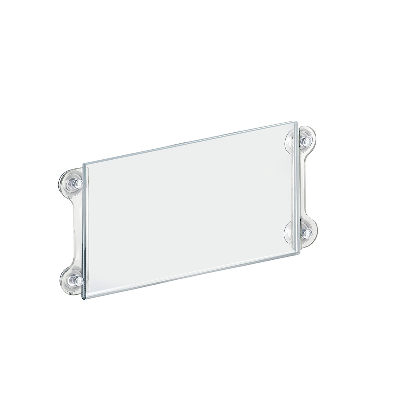 Clear Acrylic Window/Door Sign Holder Frame with Suction Cups 14''W x 8.5''H,  2-Pack Azar Displays
