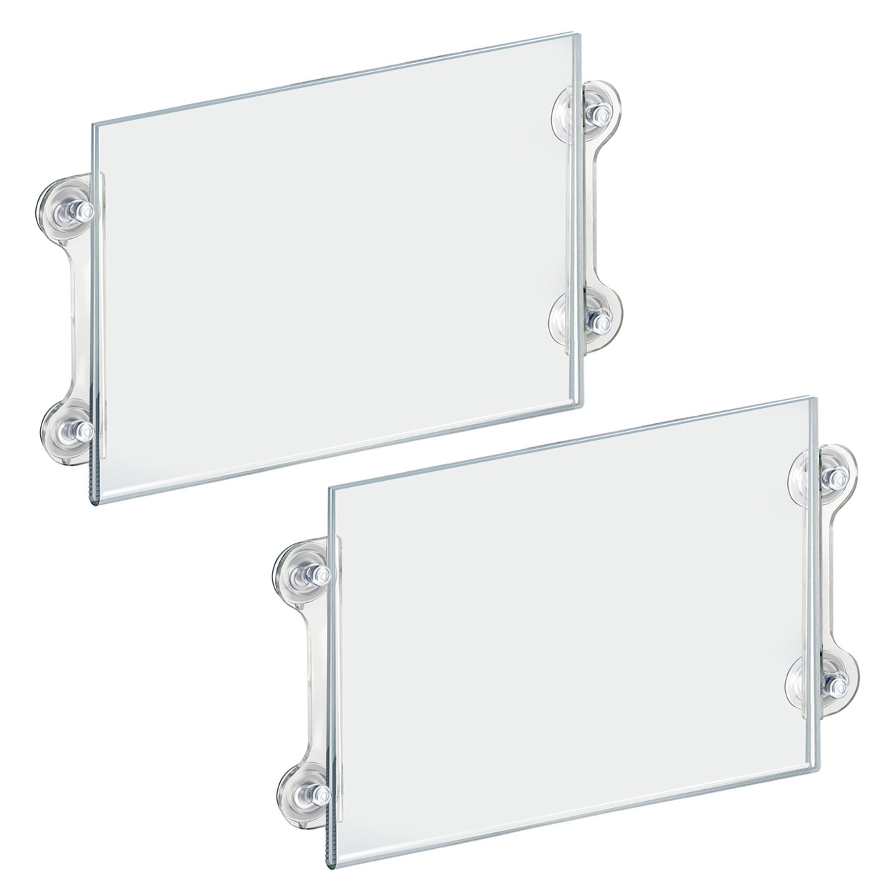 Clear Acrylic Window/Door Sign Holder Frame with Suction Cups 14''W x 11''H,  2-Pack Azar Displays