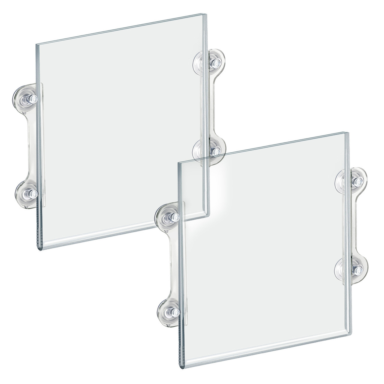 Clear Acrylic Window/Door Sign Holder Frame with Suction Cups 11''W x 14''H,  2-Pack Azar Displays