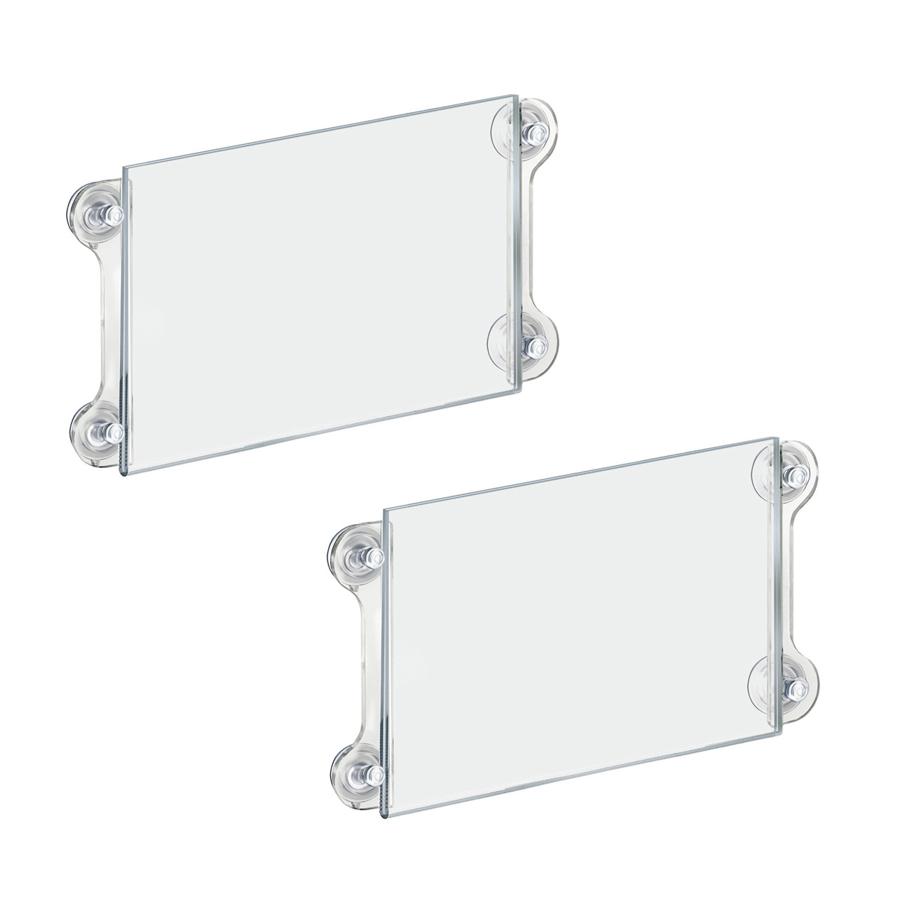 Clear Acrylic Window/Door Sign Holder Frame with Suction Cups 11''W x 8.5''H,  2-