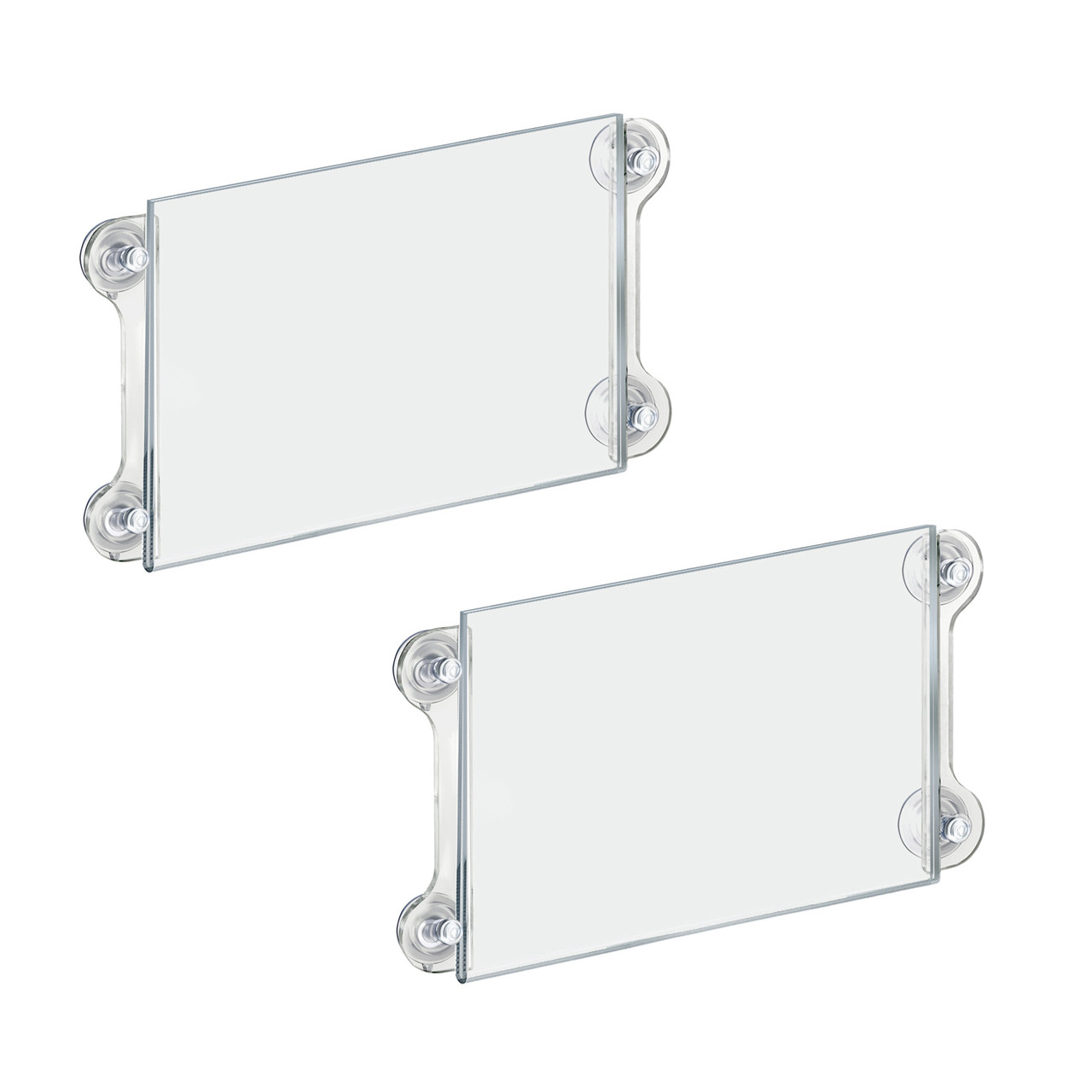 Clear Acrylic Window/Door Sign Holder Frame with Suction Cups 11''W x  8.5''H, 2-Pack