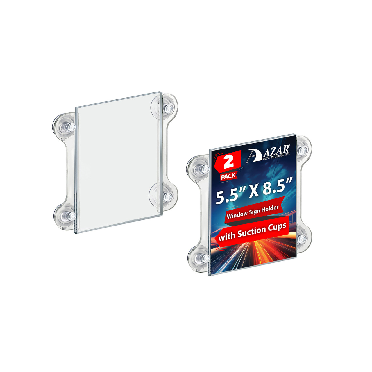 Clear Acrylic Window/Door Sign Holder Frame with Suction Cups 5.5