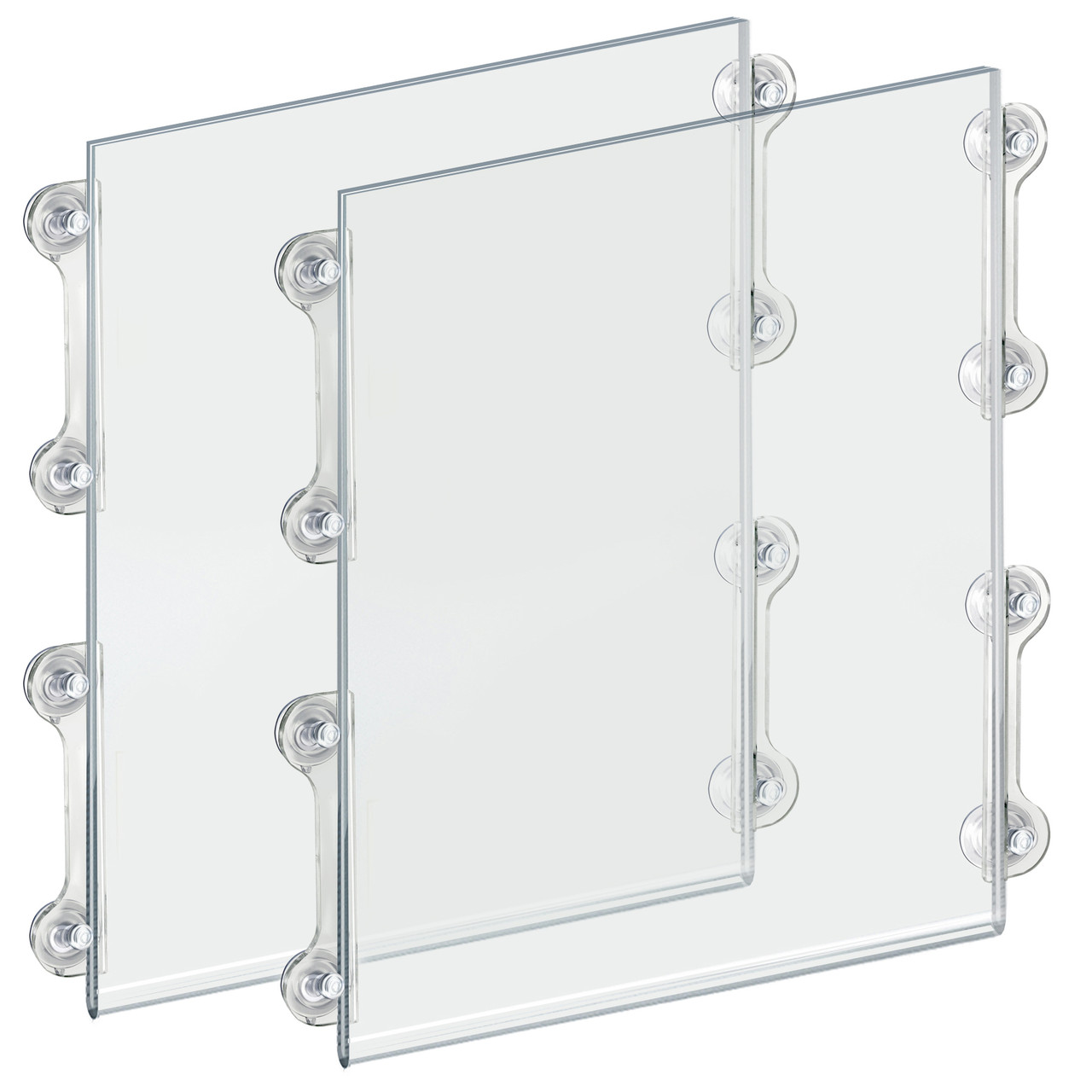Clear Acrylic Window/Door Sign Holder Frame with Suction Cups 17''W x 22''H,  2-Pack Azar Displays