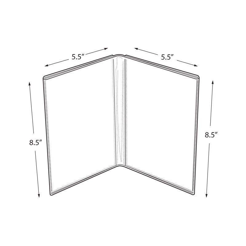 Clear Acrylic Double Photo Holder, Side by Side Dual Frame , Size