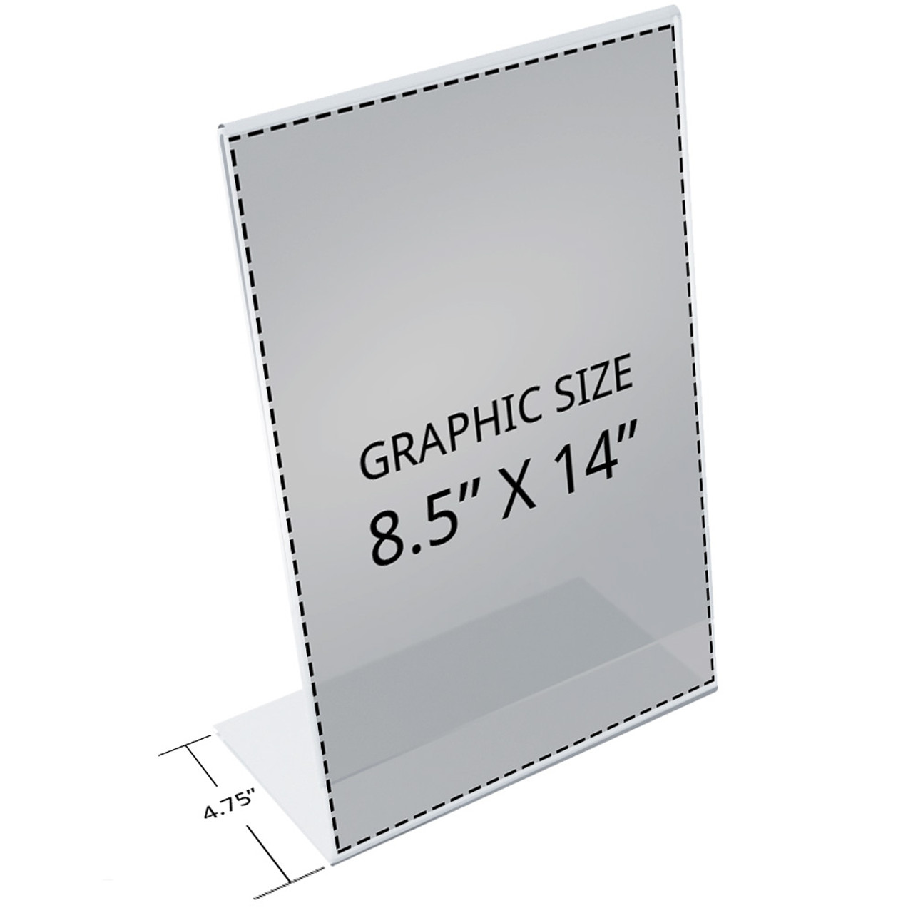 Angled L-Shaped Sign Holder Frame with Slant Back Design 8.5