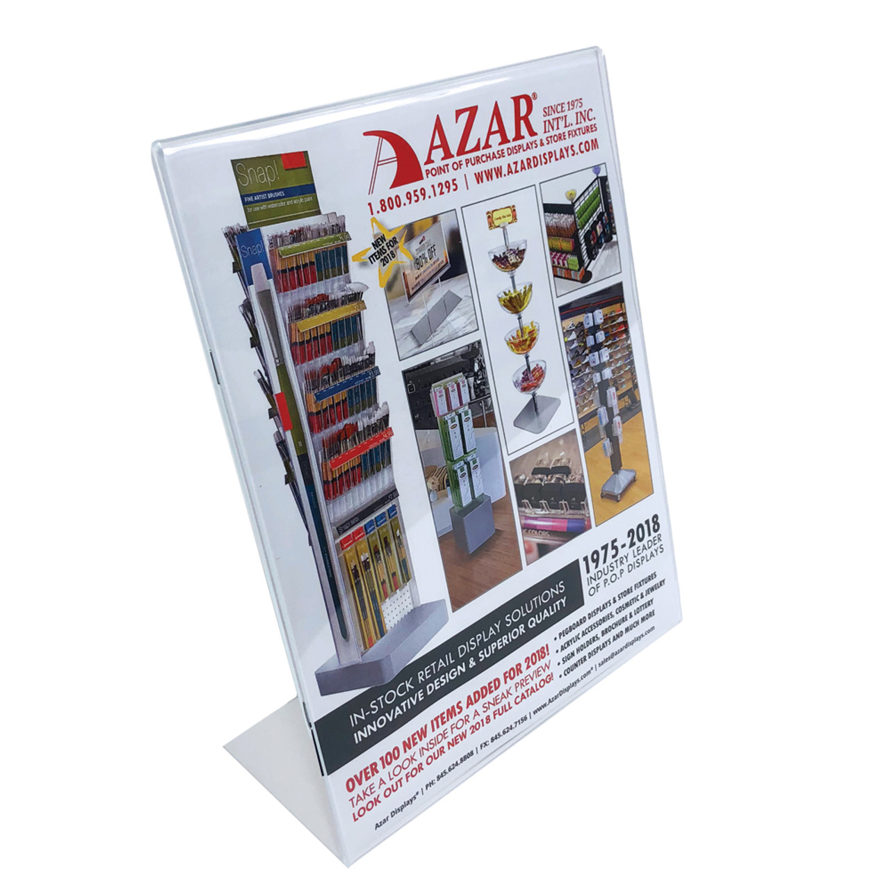 Azar Displays 112710 11-Inch Width by 14-Inch Height L-Shaped Acrylic Sign - 2
