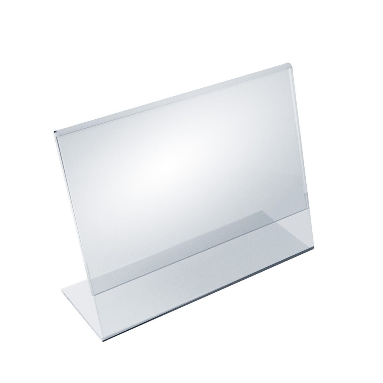 Angled L-Shaped Sign Holder Frame with Slant Back Design 7x 5.5''High-  Horizontal/Landscape