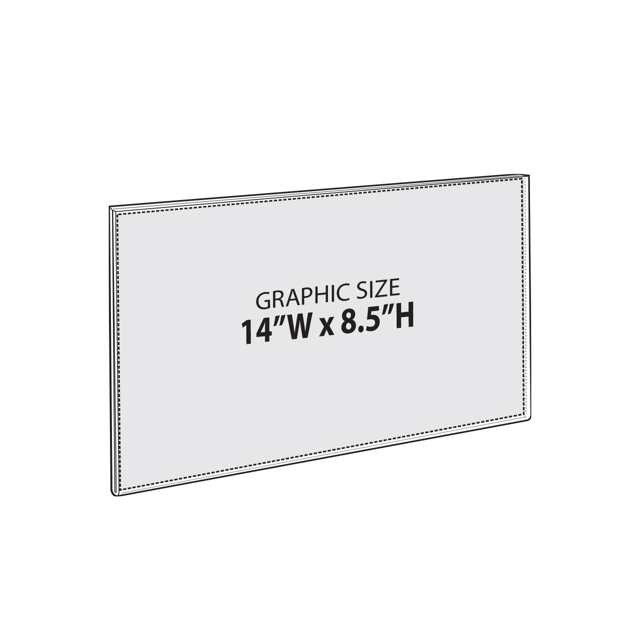 Self Adhesive Clear Acrylic Wall Sign Holder Frame 14 W x 8.5 H -  Landscape/ Horizontal, 10