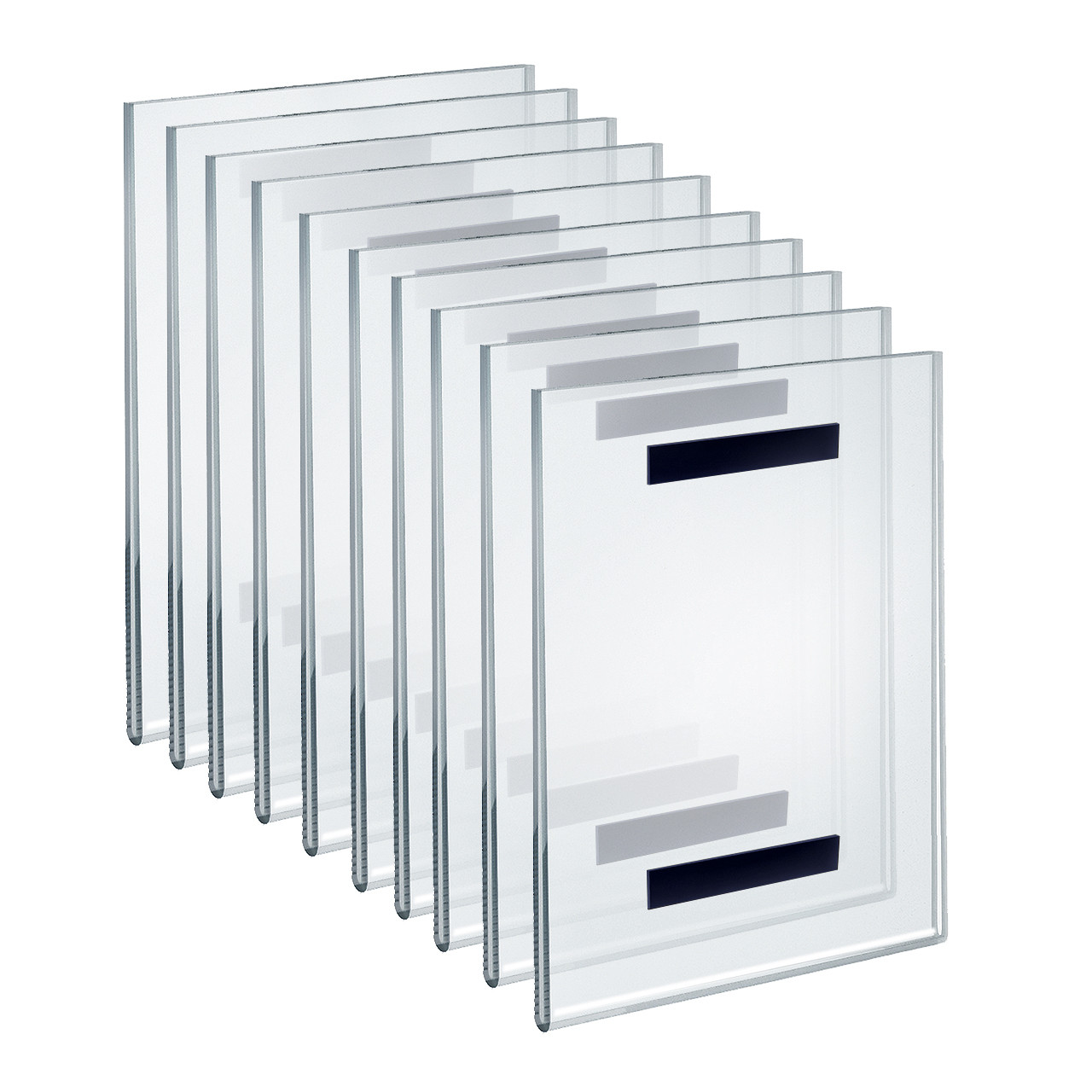 Self Adhesive Clear Acrylic Wall Sign Holder Frame 8.5 W x 11 H-  Portrait/Vertical, 10-Pack