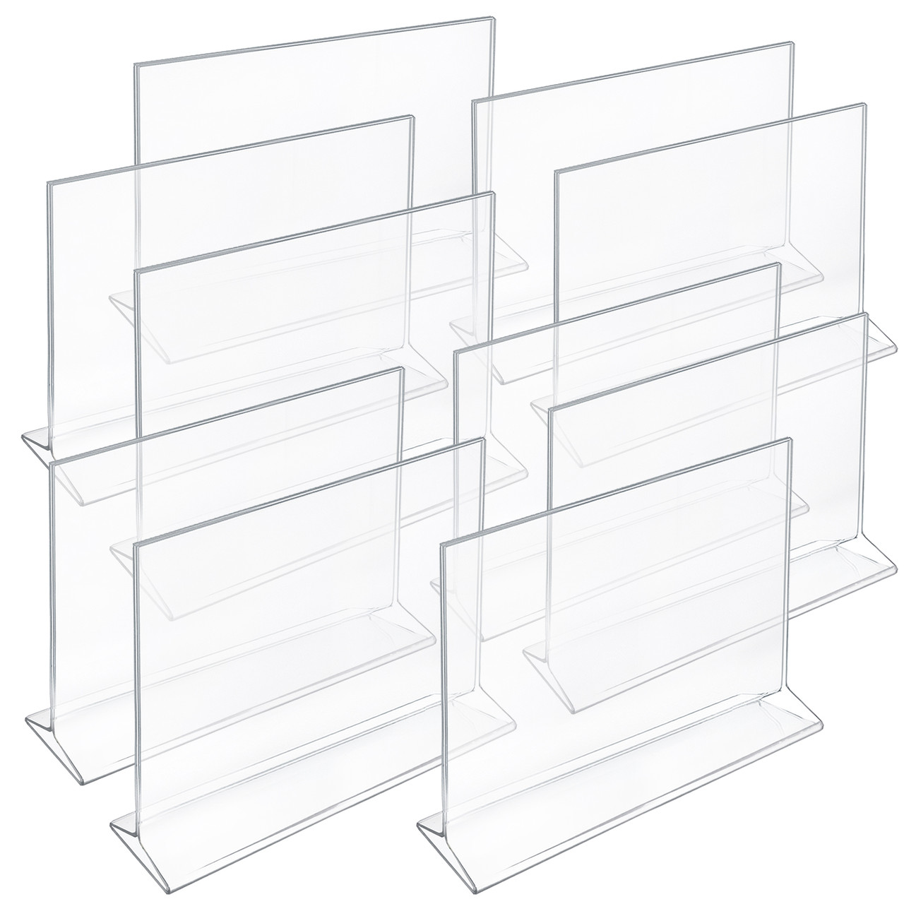 Azar Displays Top-Load Acrylic Sign Holders, 11 x 8 1/2, Clear, Pack Of 10
