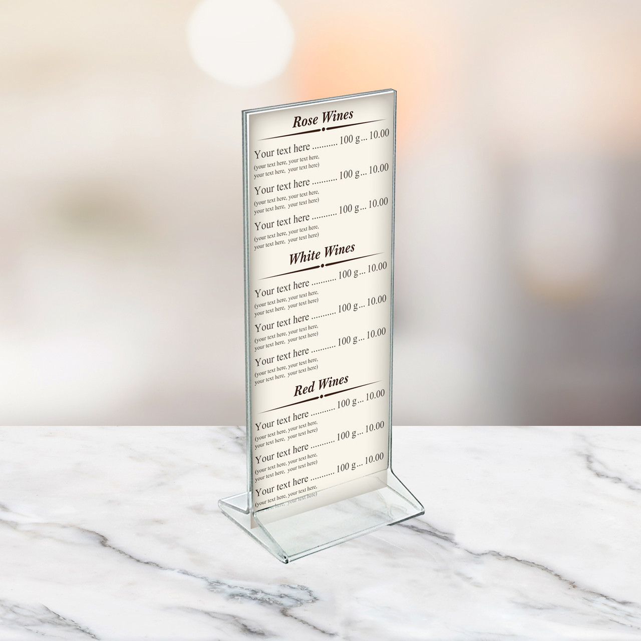 Top Loading Clear Acrylic T-Frame Sign Holder 4.25