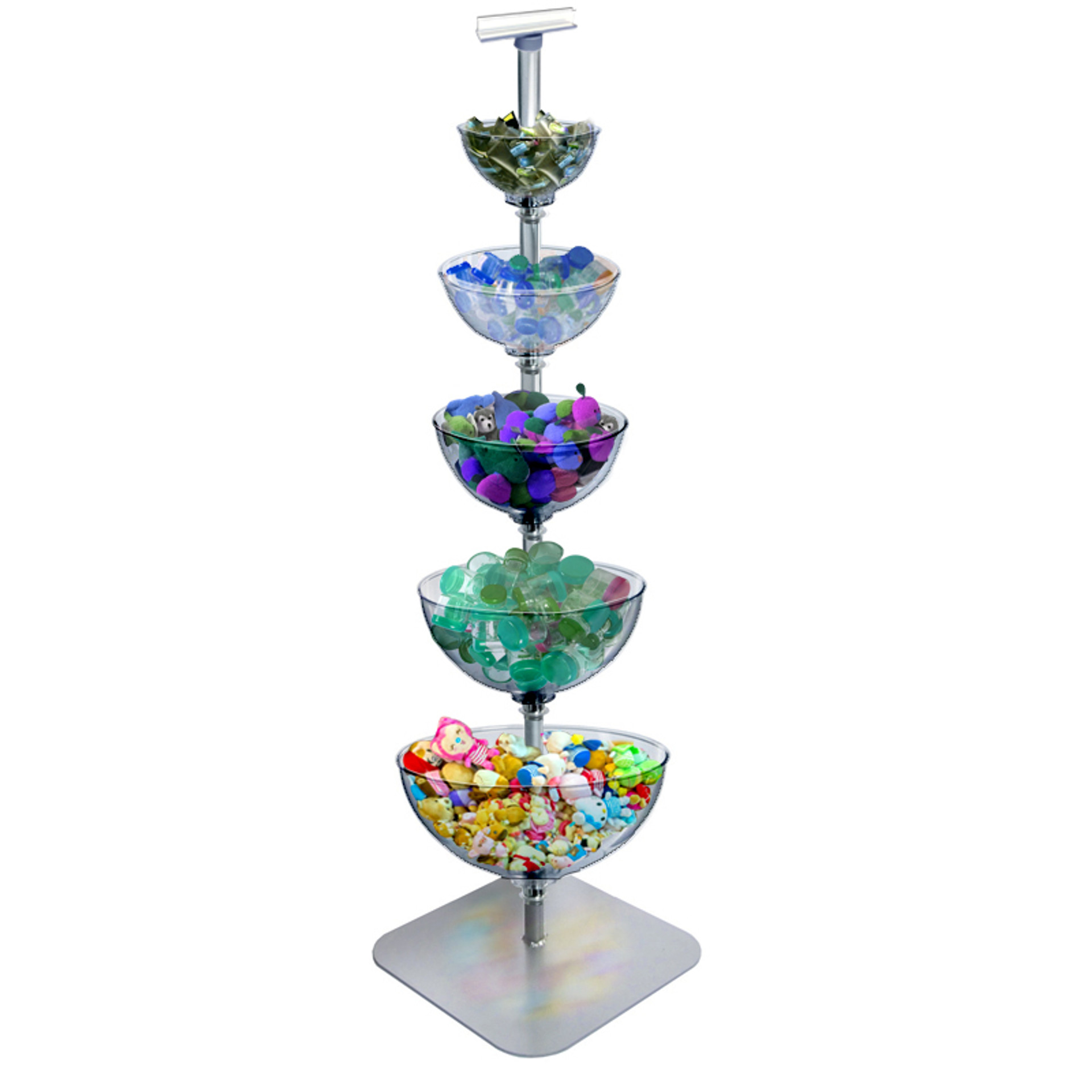 FiveTier Cascading Bowl Floor Display Azar Displays