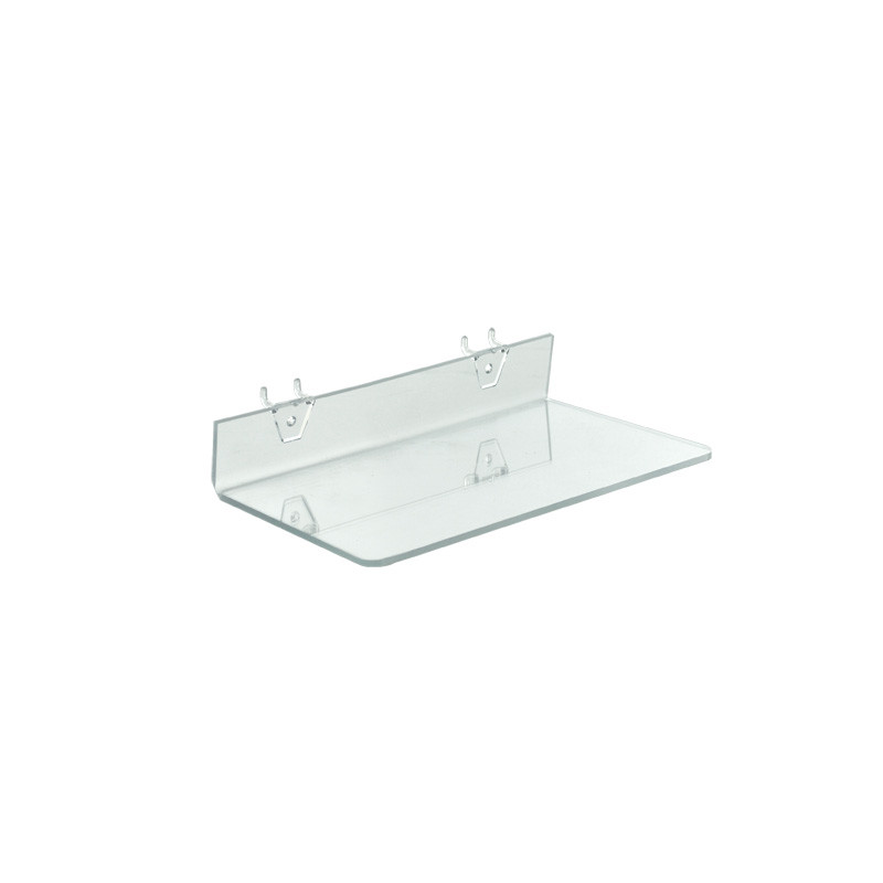 Clear Acrylic Shelf for Pegboard & Slatwall 13.5" x 6" x 2", 4Pack