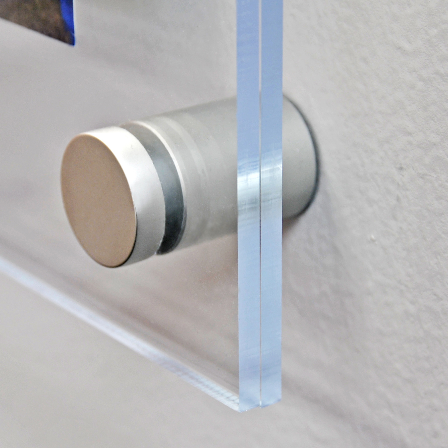 Floating Acrylic Wall Frame with Silver Stand Off Caps 8.5" x 5.5" Graphic Size, Overall Frame