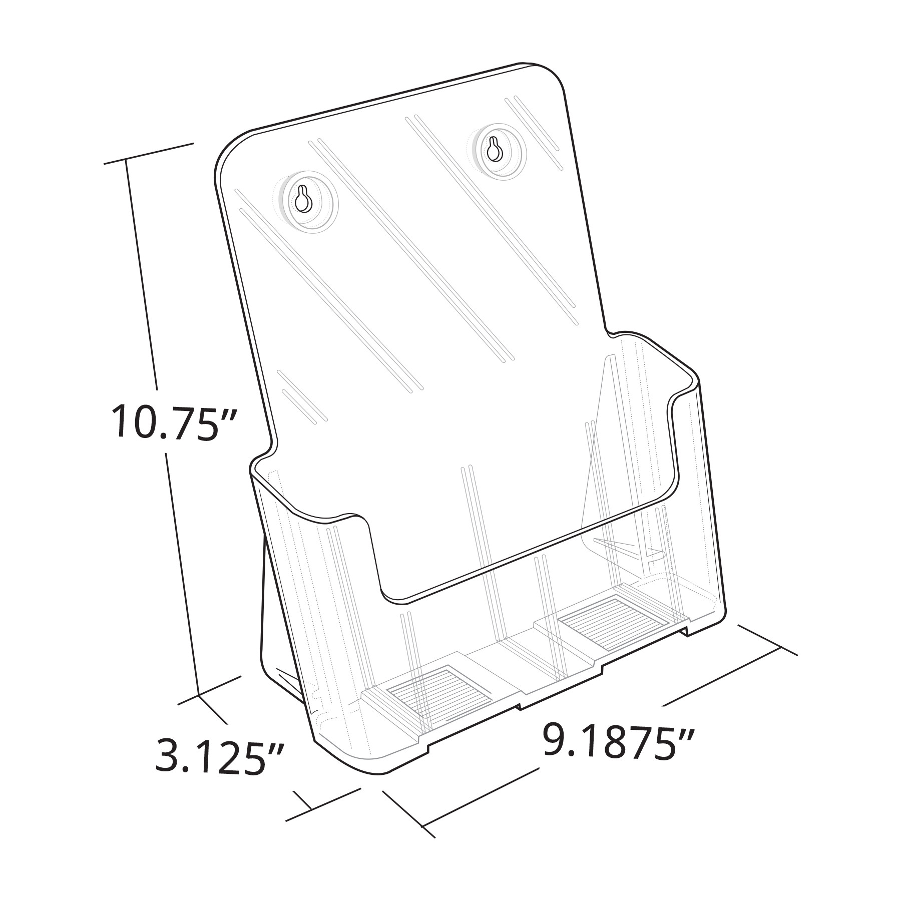 Letter Size Brochure Holder for Counter or Wall, 2Pack Azar Displays