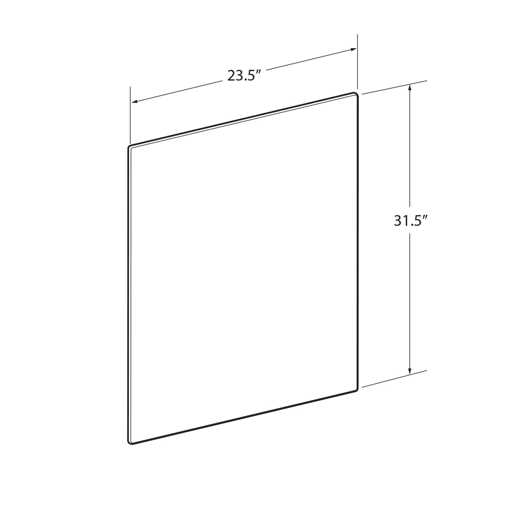 Plexiglass Acrylic Sheets Cut to Size, Clear Plastic Panels, Size 23.5" x 31.5" x 3/16" Thick
