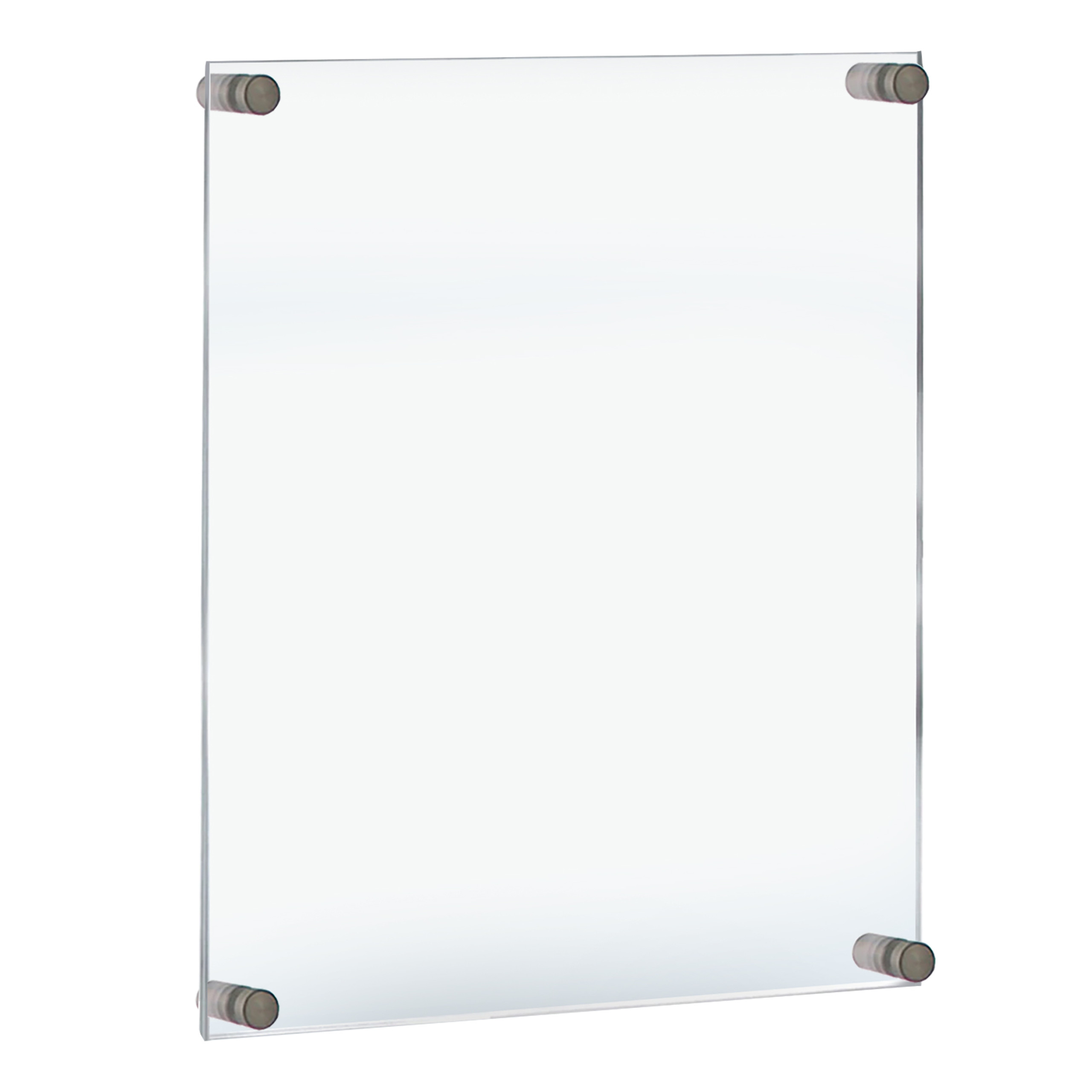 Floating Acrylic Wall Frame with Silver Stand Off Caps 11" x 17