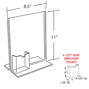 Azar 112704 8.5 inch W x 5.5 inch H L-Shaped Acrylic Sign Holder, 10Pack