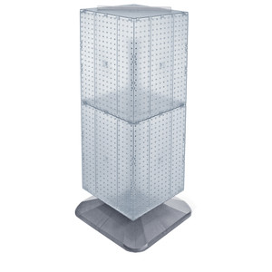 Pink Translucent Pegboard Display - 8x20" Two-Sided Counter Stand With Base