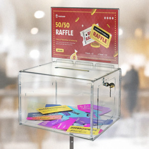 Extra Large Suggestion Box with Lock and Keys on Pedestal. Color